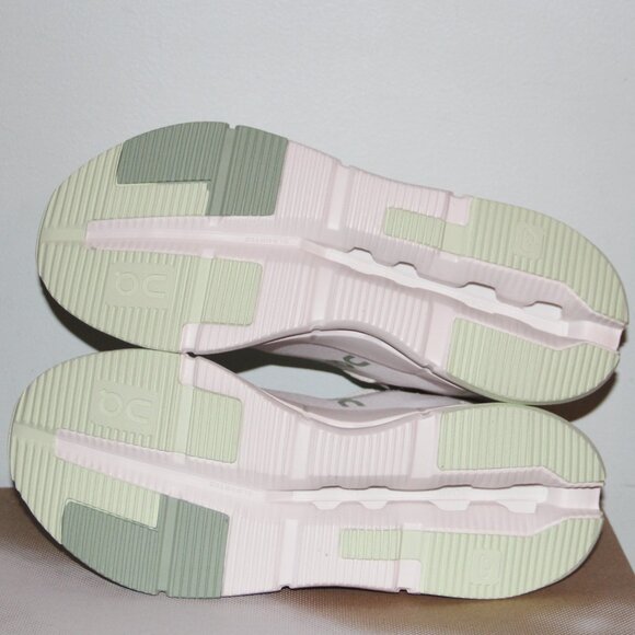 On Running Men's Athletic Shoes - White and Light Green - Picture 6 of 6